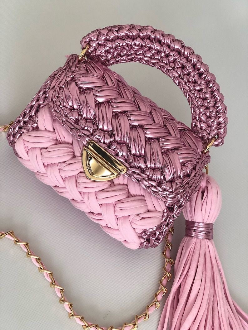 Cupcake pink and gold bag